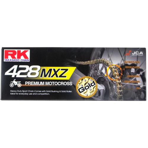 RK 428MXZ x 126L MX Race Chain Gold
