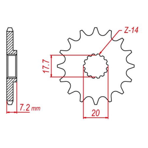 14T Yamaha YZ65 18 Front Sprocket
